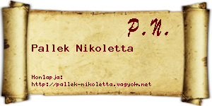 Pallek Nikoletta névjegykártya